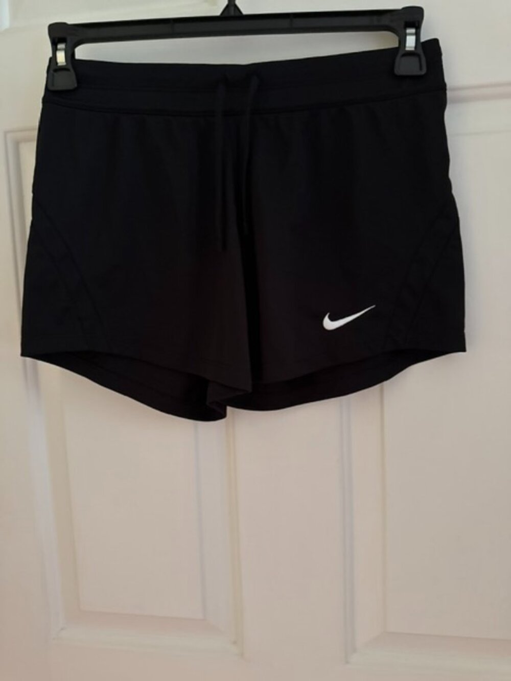 NWOT Nike Dri-FIT Black Athletic Running Shorts White Swoosh Size XS